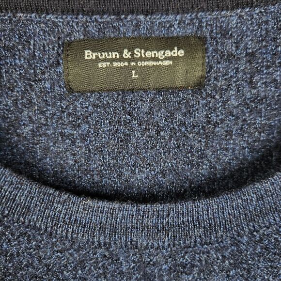 Bruun & Stengade Mens Long Sleeve Crewneck Wool/Acrylic Blend Sweater Size L - Picture 6 of 7